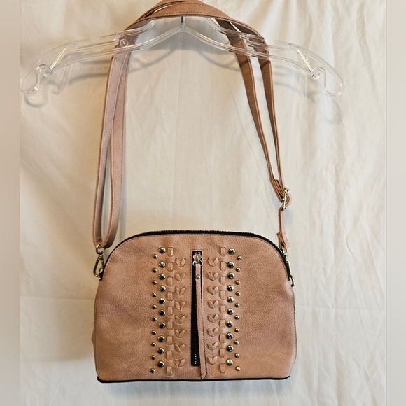 Sam & Hadley Mauve Pink studded shoulder Bag Tassel gold hardware pre-loved - Picture 12 of 16